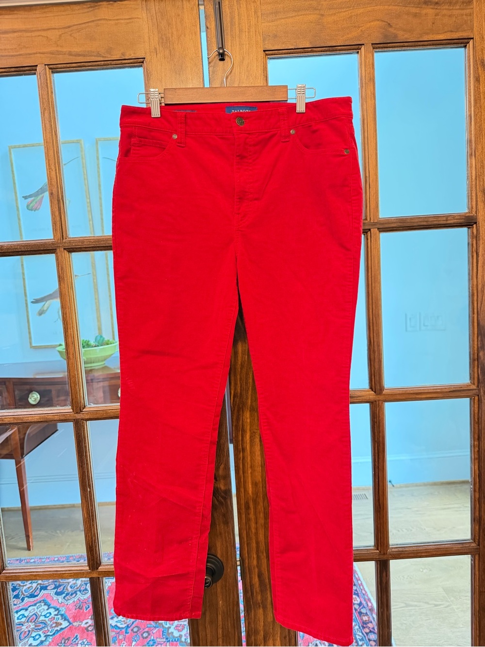 Talbots Red High-Waist Straight-Leg Pants